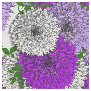 Big Summer Flowers Purple Mix Floral Print Fabric