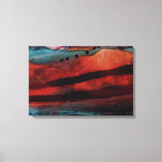 Big Sun, Dark Clouds Watercolor  Canvas Print