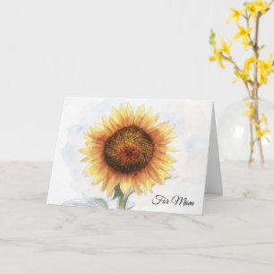 Big Sunflower Flower Art Mother's Day Card