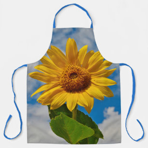 Big Sunflower Green and Yellow Flower Floral Photo Apron