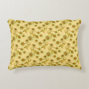 Big sunflowers pattern decorative cushion