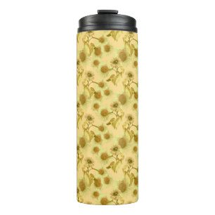 Big sunflowers pattern thermal tumbler