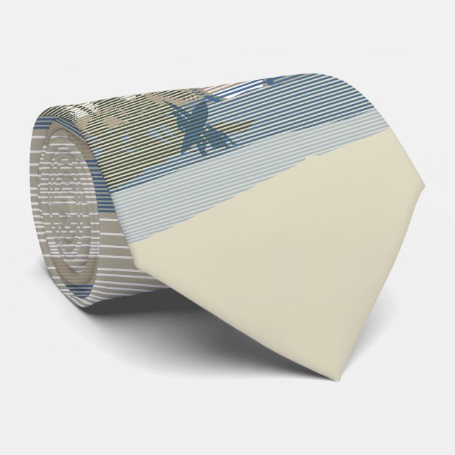 Big Sunset Hawaiian Island Two-sided Printed Tie (Rolled)