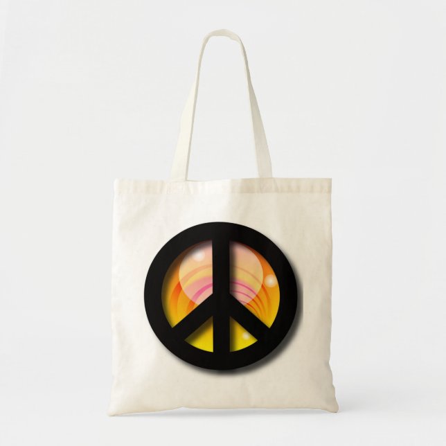 Big Sunset Peace Tote Bag (Front)
