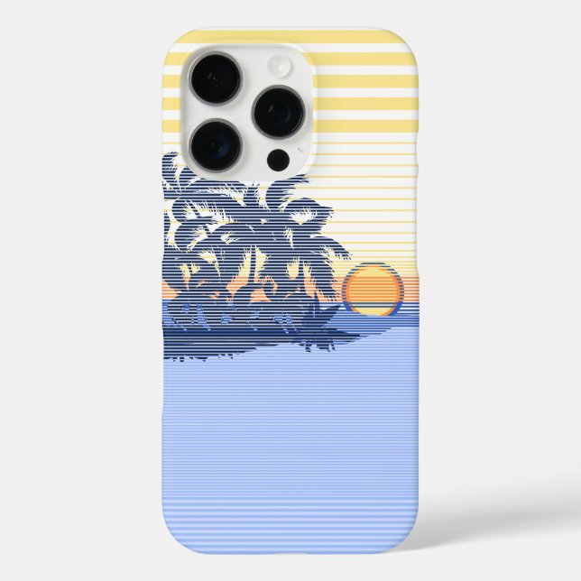 Big Sunset Stripe Hawaiian Blue Case-Mate iPhone Case (Back)