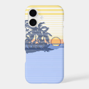 Big Sunset Stripe Hawaiian case Blue