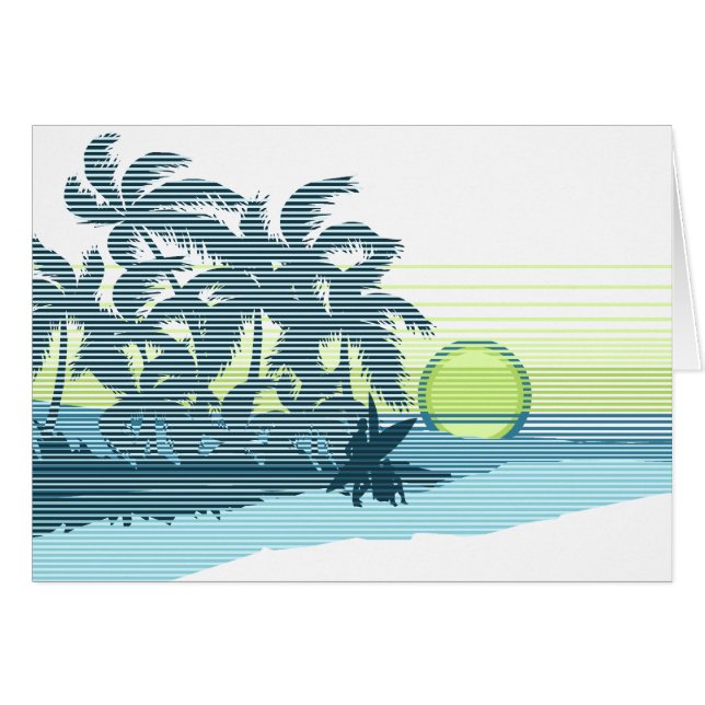 Big Sunset Stripe Hawaiian Surfers (Front Horizontal)