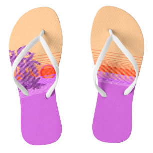 Big Sunset Stripe Hawaiian Surfers Flip Flops