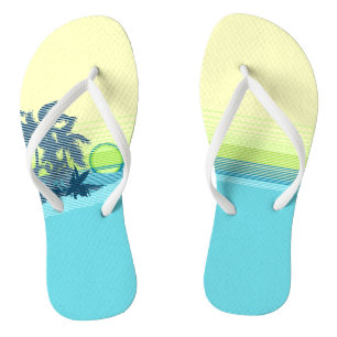 Big Sunset Stripe Hawaiian Surfers Flip Flops