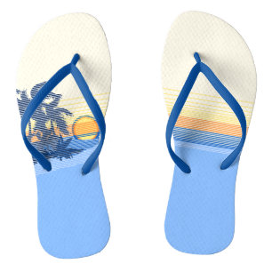 Big Sunset Stripe Hawaiian Surfers Flip Flops