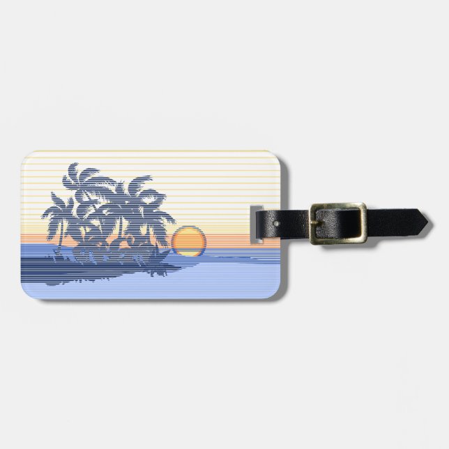 Big Sunset Stripe Hawaiian Surfers Luggage Tag (Front Horizontal)