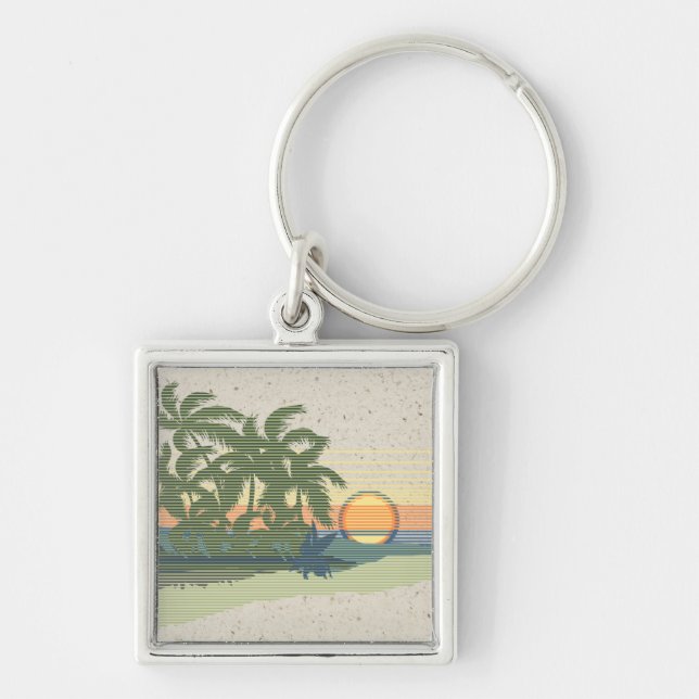 Big Sunset Vintage Hawaiian Keyrings (Front)