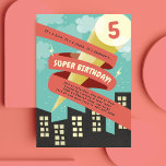 Big Super Cape Invitation<br><div class="desc">Celebrate your little hero with this fun, superhero-themed birthday invitation! Featuring bold colors, playful illustrations, and a classic comic-style design, this invite sets the scene for an action-packed celebration in the city skyline. Perfect for kids’ birthdays, it’s a cheerful and energetic way to share party details and get guests excited...</div>