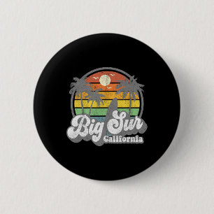 Big Sur California Beach Vacation Retro Surfing Su 6 Cm Round Badge