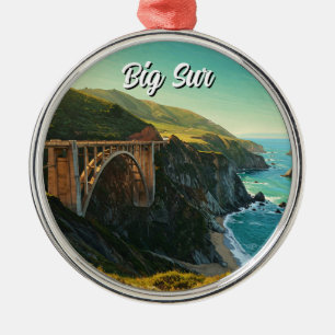 Big Sur California Bixby Bridge Travel Metal Tree Decoration