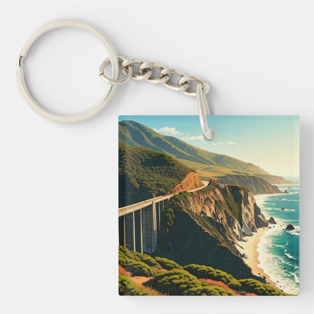 Big Sur California Central Coast Key Ring (Front)