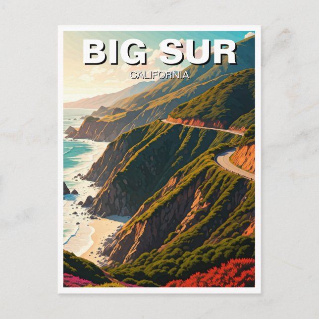 Big Sur California Central Coast Travel Postcard (Front)