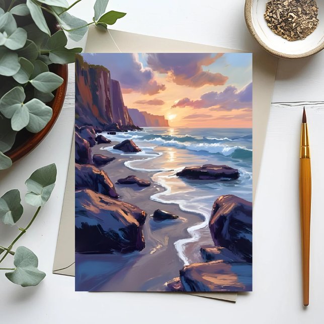 Big Sur, California Coast Painting Postcard (Creator Uploaded)
