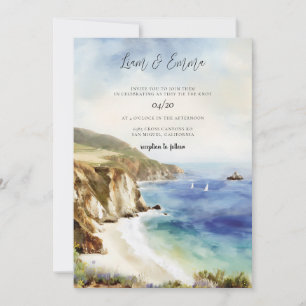 Big Sur California Coast View Wedding Invitation