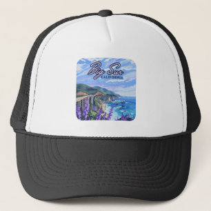 Big Sur California Coastline Retro West Coast Trucker Hat