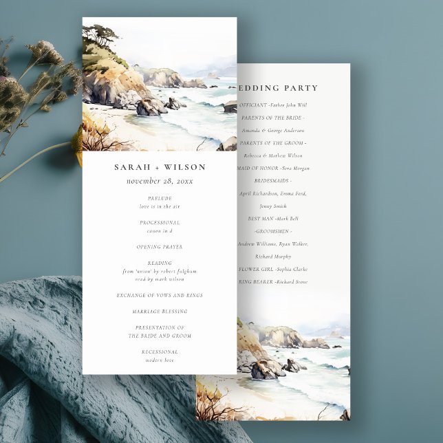 Big Sur, California Landscape Wedding Program Invitation (Creator Uploaded)