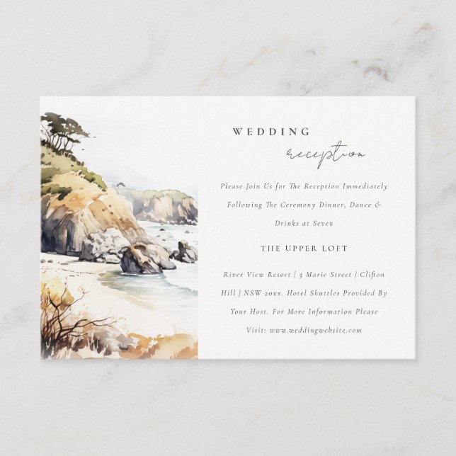 Big Sur, California Landscape Wedding Reception Enclosure Card (Front)