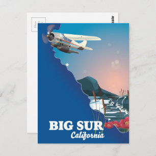 Big Sur California map Postcard