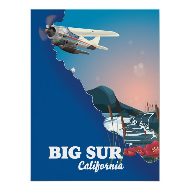 Big Sur California map Poster (Front)