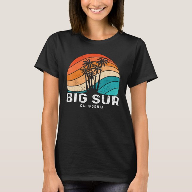 Big Sur California Palm Tree Beach Souvenir T-Shirt (Front)