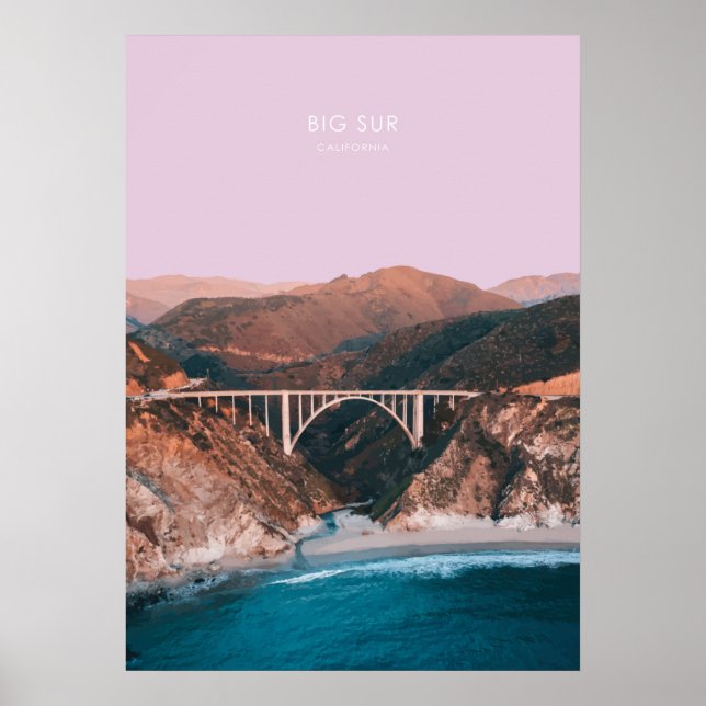 Big Sur, California Travel Artwork Poster (Front)