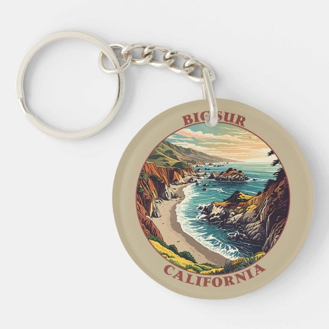 Big Sur California USA Key Ring (Front)