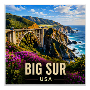 Big Sur California USA Pacific Coast Road Trip 🌊 Poster