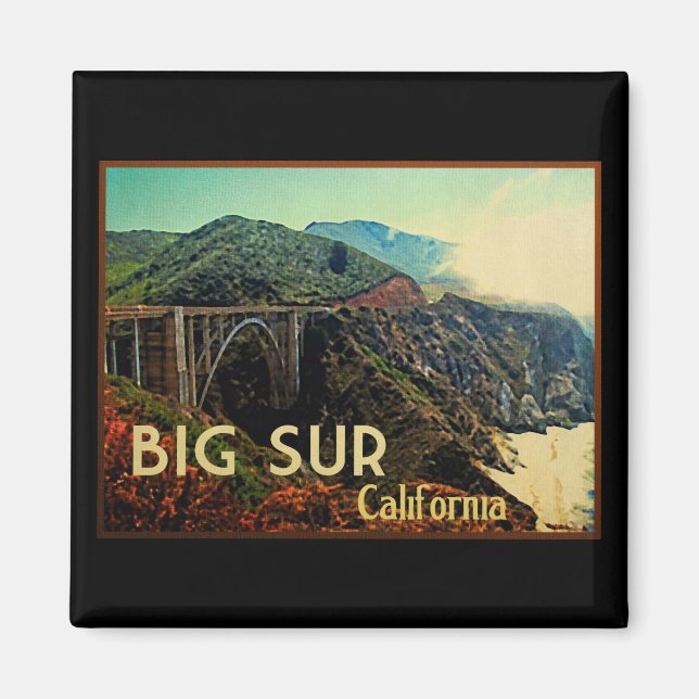 Big Sur California Vintage Magnet (Front)