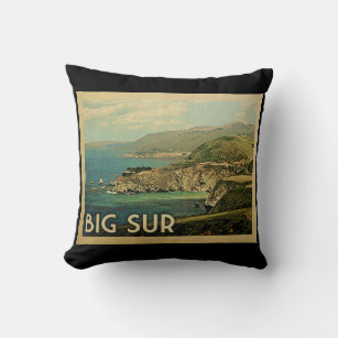 Big Sur California Vintage Travel Cushion