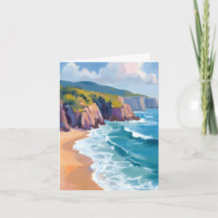 Big Sur, California Watercolor Ocean Painting Card