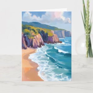 Big Sur, California Watercolor Ocean Painting Card