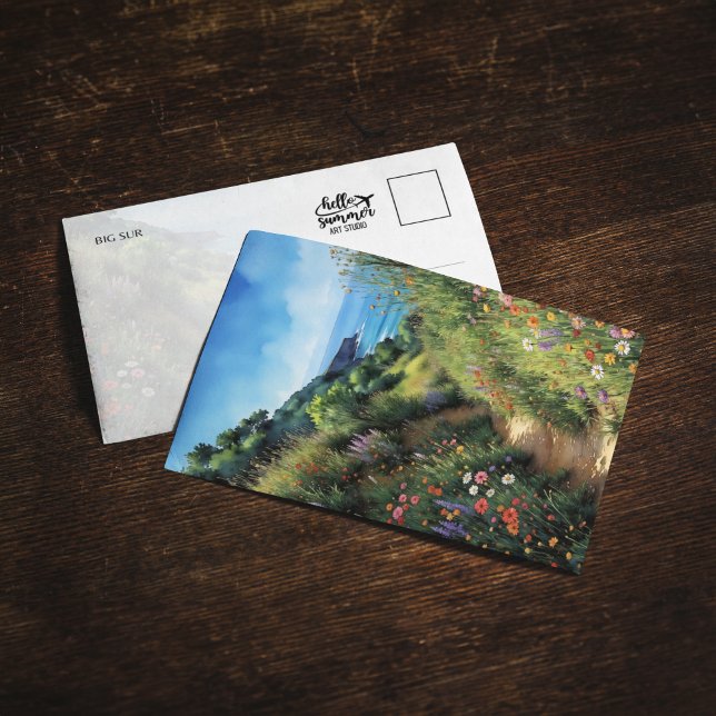 Big Sur California Watercolor Postcard (Creator Uploaded)