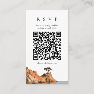Big Sur Cypress Coast Watercolor QR Code RSVP Card