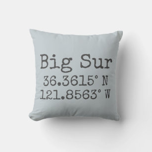 Big Sur Latitude and Longitude Cushion