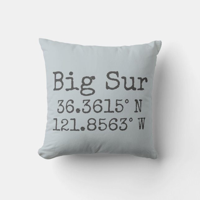 Big Sur Latitude and Longitude Cushion (Front)