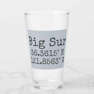 Big Sur Latitude and Longitude Glass