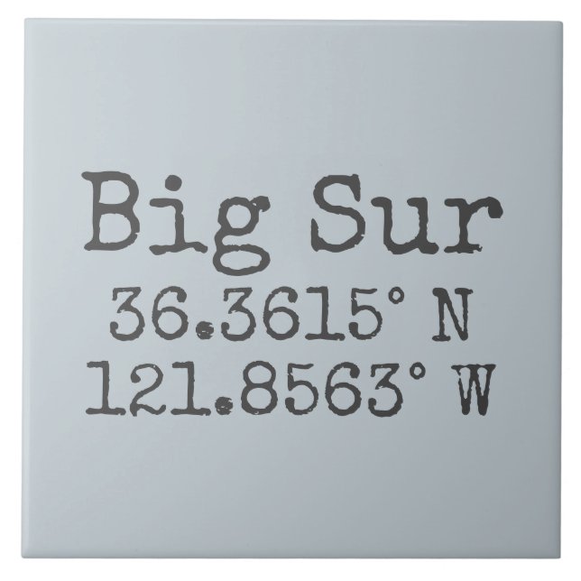 Big Sur Latitude Longitude Tile (Front)
