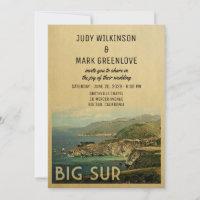 Big Sur Wedding Invitation Vintage Mid-Century