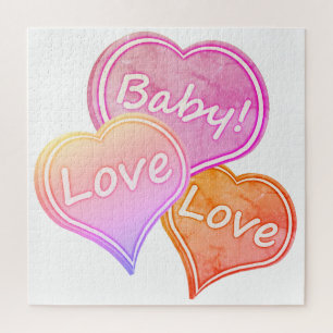 Big sweethearts/baby love love/loving heart-white jigsaw puzzle