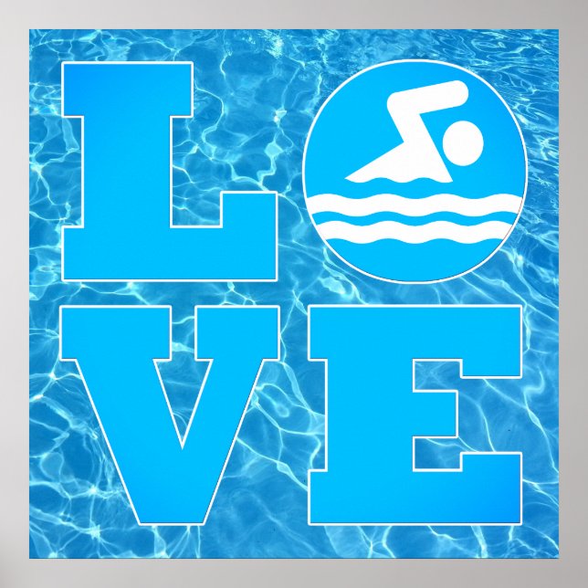 Big Swim LOVE Pool Poster for Swimmers & Coaches (Front)