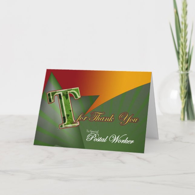 Big T - Thank you card for a Postal Worker (Front)