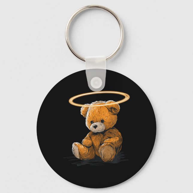 Big Teddy Bear Halo Costume Key Ring (Front)