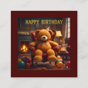 BIG TEDDYBEAR HAPPY BIRTHDAY ENCLOSURE CARD