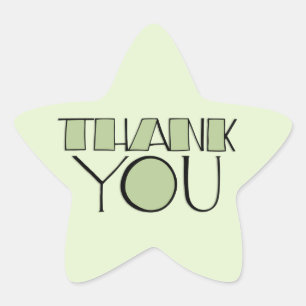 Big Thank You green Star Sticker