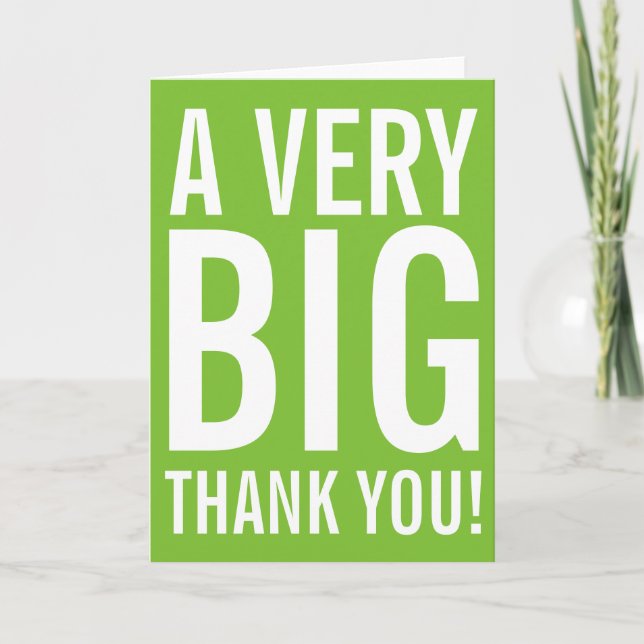 Big Thank You greeting cards for thanking someone (Front)